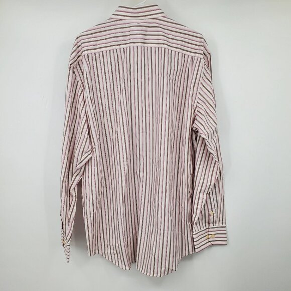 NWT Banana Republic Purple and Pink Striped Collared Dress Shirt Size XL - Picture 3 of 10